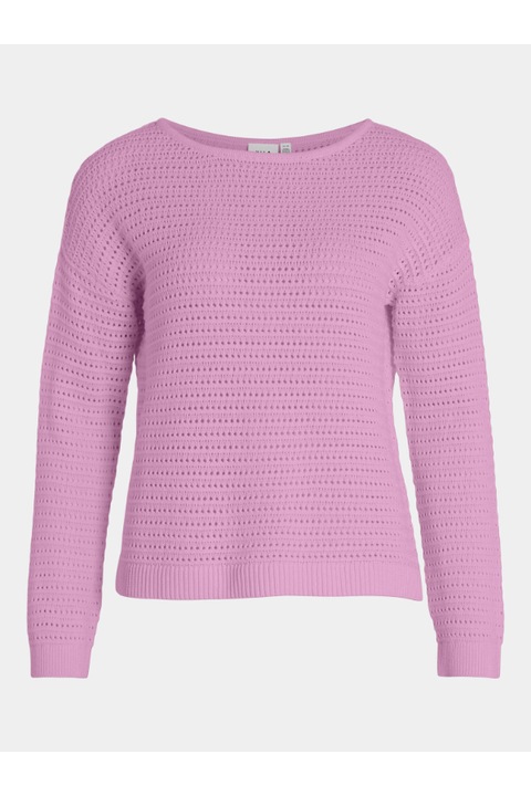 Női pulóver, Vila, 303499648, pamut, rózsaszín, Rózsaszín