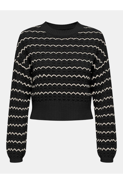 Női pulóver, CSAK, 303388072, Pamut, Fekete, Fekete