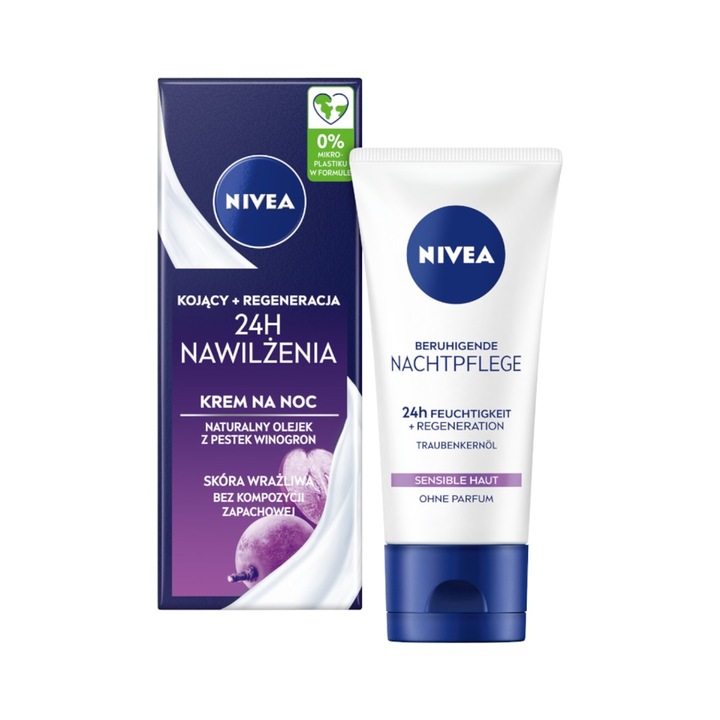 Hidratáló éjszakai krém érzékeny bőrre, Nivea, Illatanyag mentes