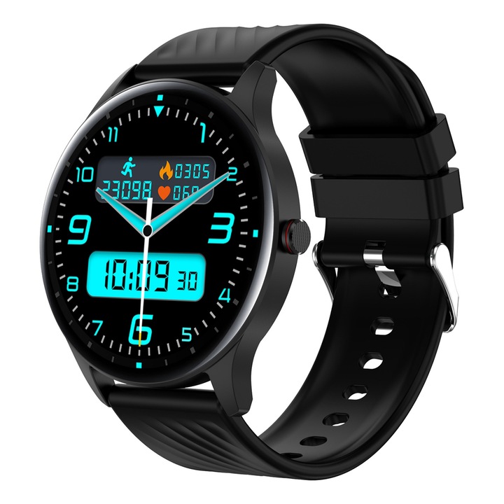 Смарт часовник Xmart AM1127B, AMOLED, Bluetooth, IP67, Черен