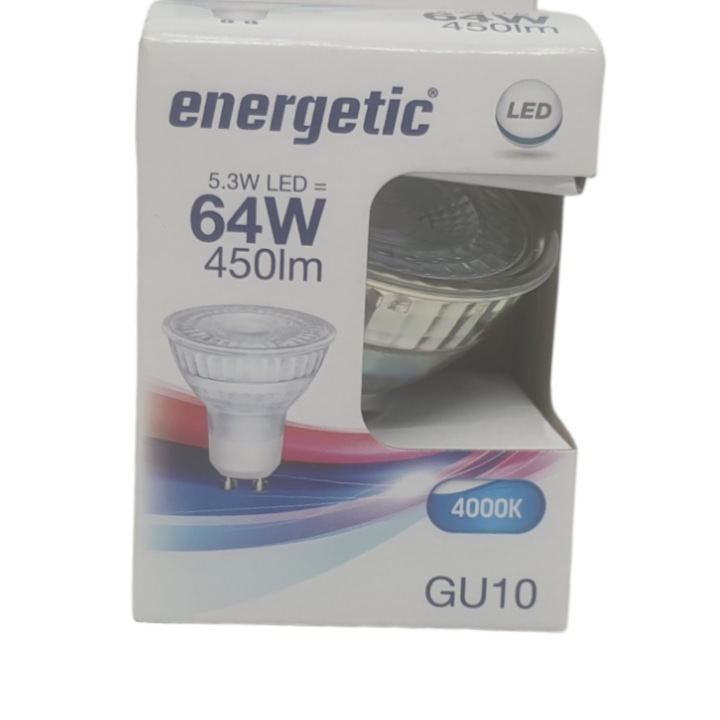 LED крушка Energetic, GU10, 5.3W, 4000K