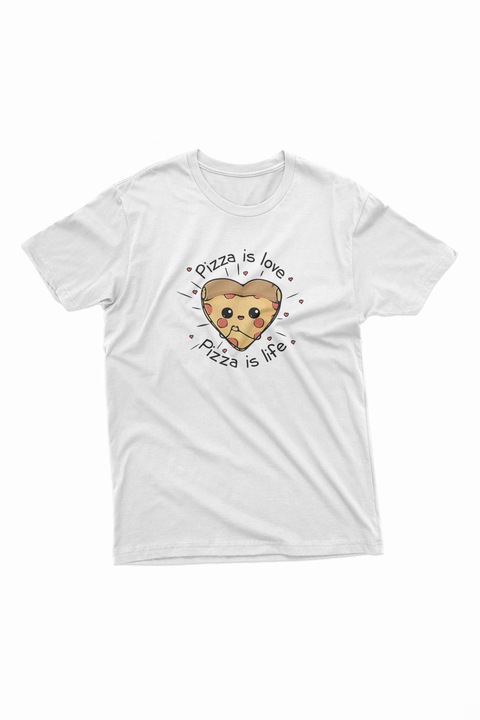 Tricou barbati, Pizza Heart, Alb