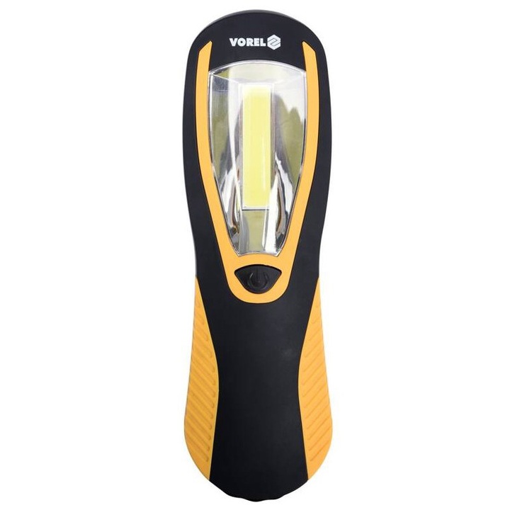 Vorel LED лампа за работилница, въртяща се кука, жълто-черна, 208x62x41mm