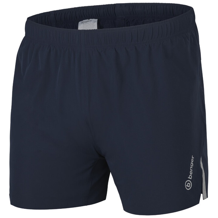 Pantaloni scurti de alergare barbati, Benger, Running 2:1 Short, Albastru inchis, L INTL, Poliester