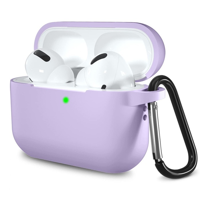 Techsuit - силиконов калъф - за Apple AirPods Pro 1 / 2, гладък ултратънък материал - лилав