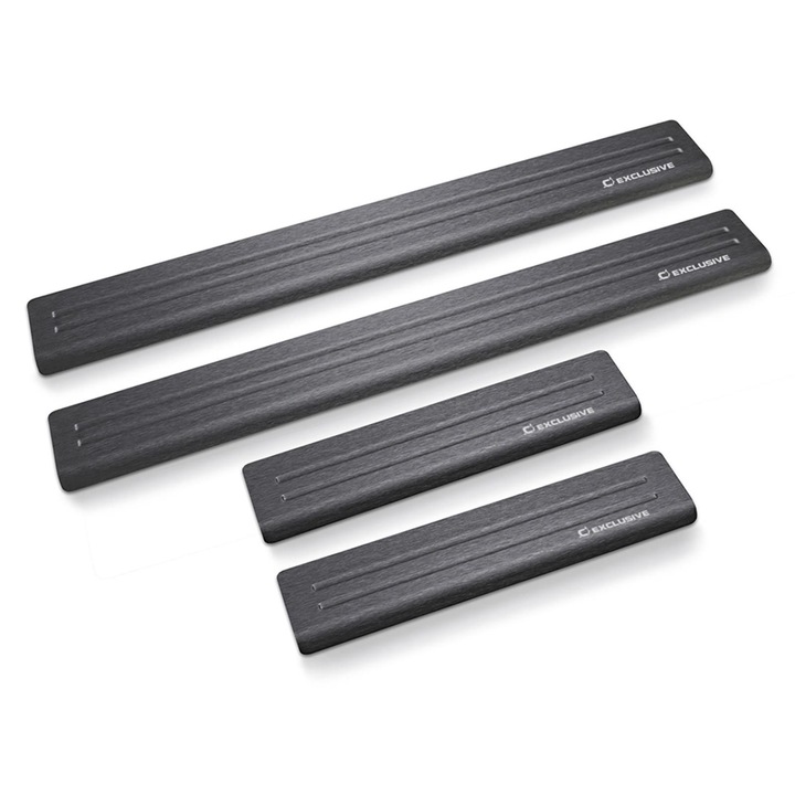 Set 4 Protectie praguri Nissan Qashqai J11 FL 2017-, Croni, 2 Line Model, Satin Negru