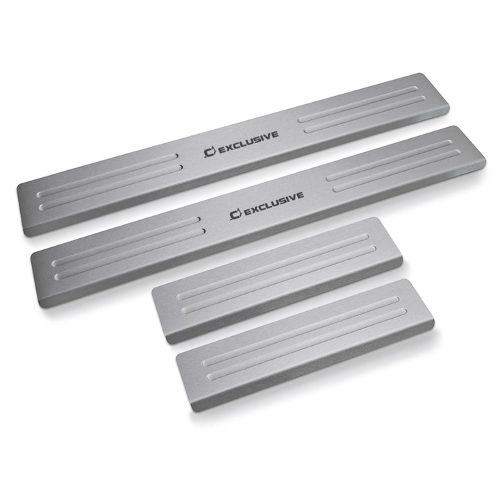 Set 4 Protectie praguri Nissan Qashqai J10 FL 2010-2013, Croni, Symetric Model, Argintiu Mat