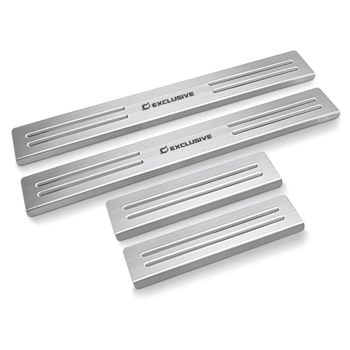 Set 4 Protectie praguri Nissan Qashqai J10 FL 2010-2013, Croni, Symetric Model, Satin Argintiu