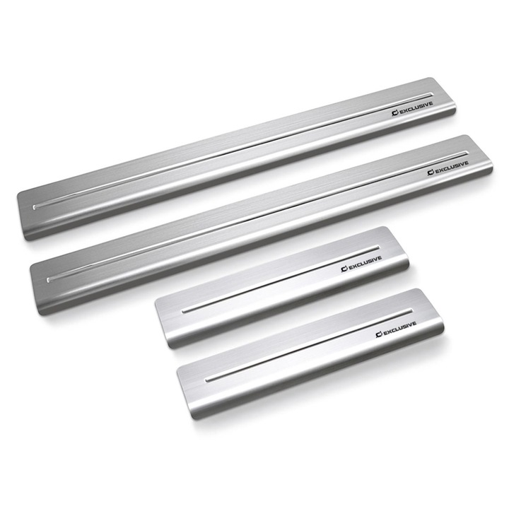 Set 4 Protectie praguri Citroen Xsara Picasso 1999-2010, Croni, Long Line Model, Satin Argintiu