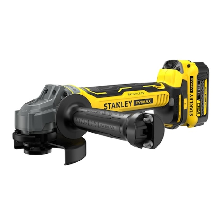 Polizor unghiular fara fir STANLEY FATMAX SFMCG700M2K-QW, 18V, atasare disc 125 mm, 2 baterii