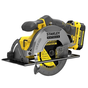 Fierastrau circular, STANLEY FATMAX SFMCS500M2K-QW, manual fara fir, lama de ferastrau de 165 mm, adancime de taiere de 54 mm, doua baterii, carcasa