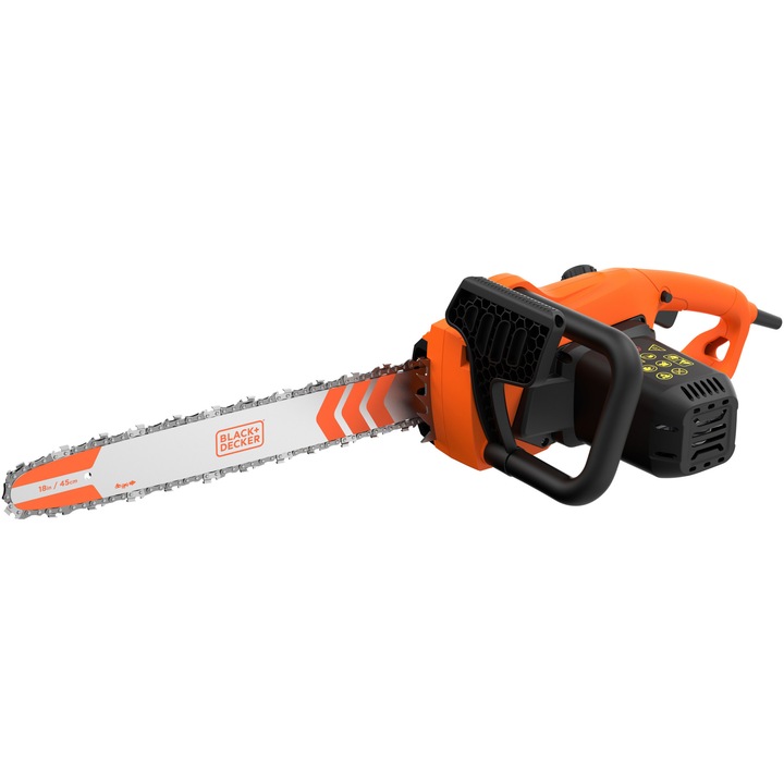 Drujba electrica (fierastrau) cu lant Black & Decker BECS2245-QS, putere 2200 W, lama 45 cm, sistem ungere lant automat, intindere lant fara unelte