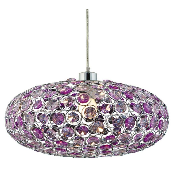 Пендел Candellux Lighting, Метал/Кристал, Цокъл E27, С крушка, Многоцветен