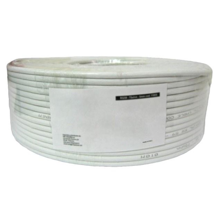 Cablu retea rasucit, Techly, 100 m, Alb