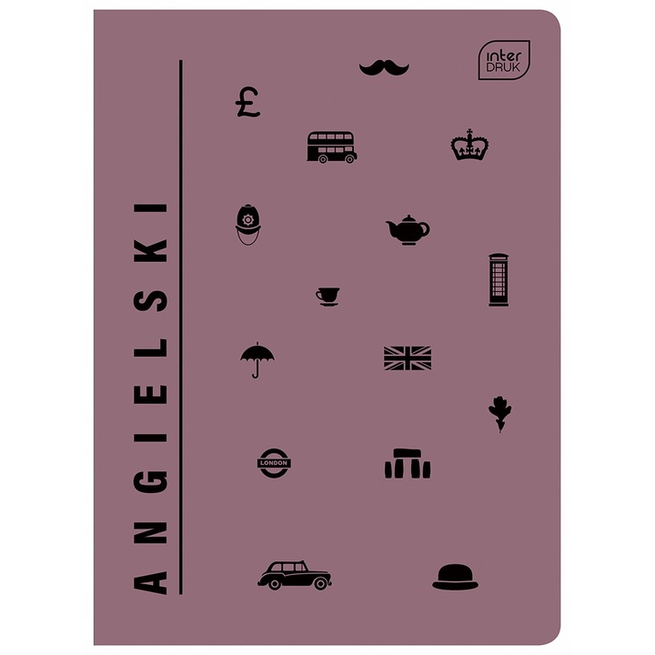 Caiet A5, Interdruk, 60 Pagini, Roz/Negru