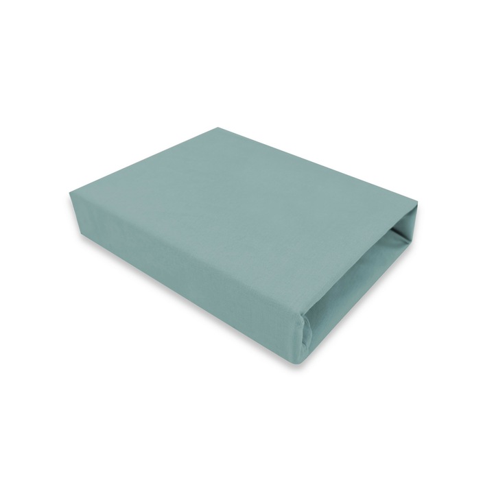 Cearceaf cu elastic, MimiNu, Pentru patut 120X60 cm, Din bumbac certificat Oeko Tex Standard 100, Colectia Royal, Nepal Green