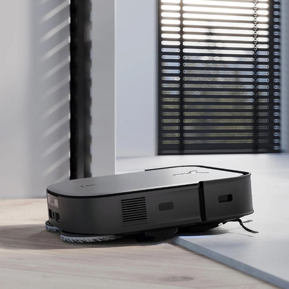 Robot de aspirare Ecovacs Deebot X2 Omni, statie de colectare si curatare/uscare automata, recunoastere obiecte AI, LiDar, senzor 3D, putere de aspirare 8000Pa, depasire obstacole, mop, recipient praf 420ml, recipient apa 180ml, aplicatie mobila, negru