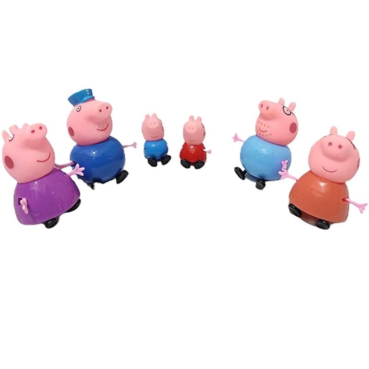 6 db Peppa Pig és családi figura készlet, 7cm