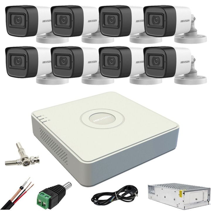 Kit supraveghere video Hikvision 5MP, cu 1 camera 5MP de interior MK371
