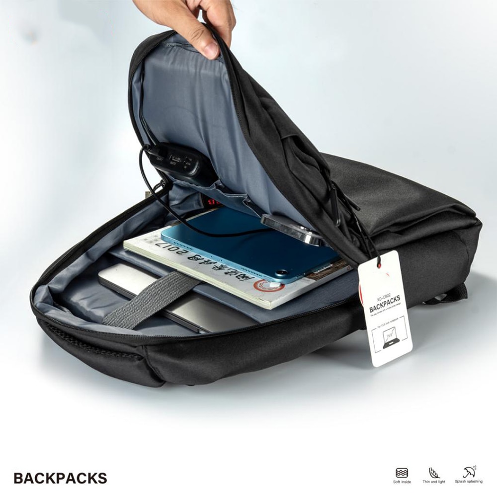 Rucsac Laptop G-Tech CB02, Compatibilitate 15.6", Material Dacron, Rezistent la Stropi, Compartimente Multiple, Negru