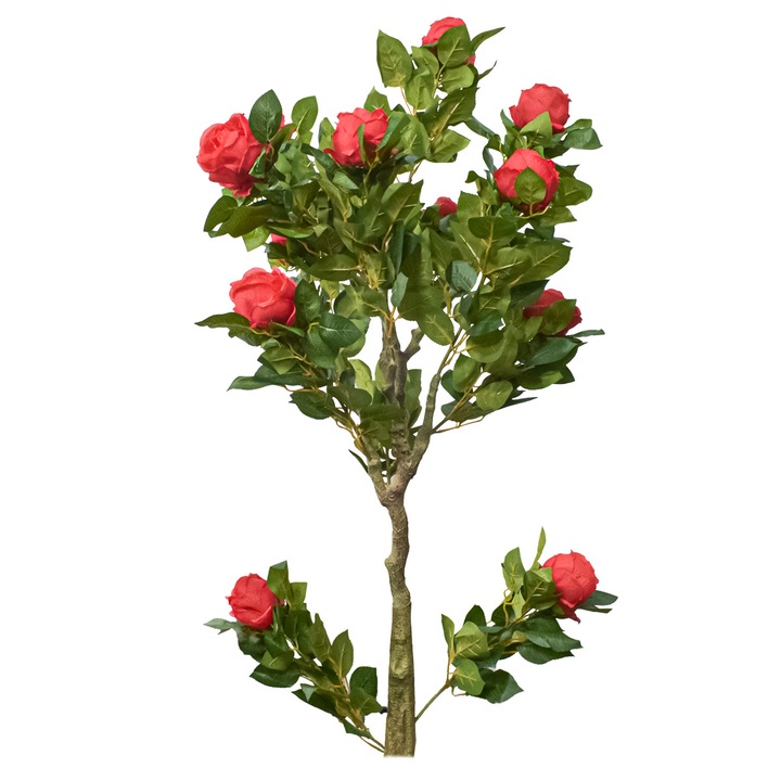 Изкуствено дърво, Роза без саксия, Naimeed D5611, 127x70 см, Червена