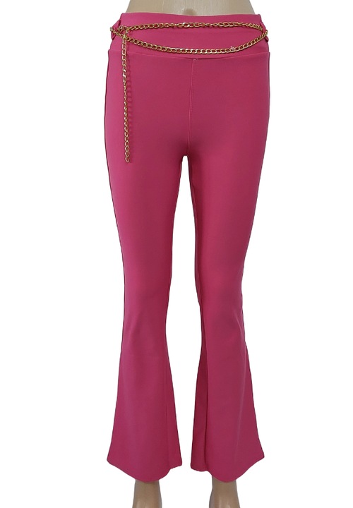 UraMAg Elegance Line kiszélesedő nadrág, lánc és elasztikus derék, rózsaszín, L-XL