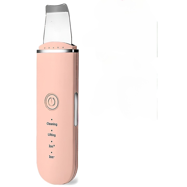 Aparat de curatare faciala cu ultrasunete NEO™, lifting ten, skin scrubber, indepartare puncte negre, hidratare, peeling, Roz