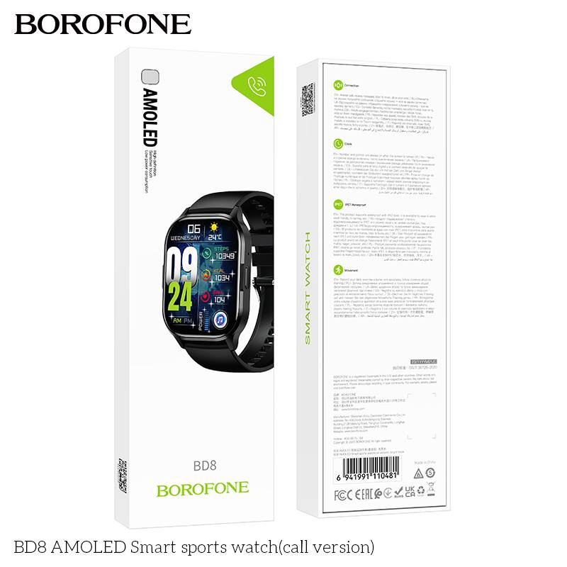 Smartwatch Borofone BD8 negru cu functie de apelare - eMAG.ro