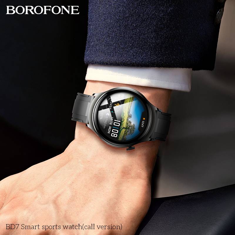 Смарт часовник Borofone BD7 черен с функция за обаждане - eMAG.bg