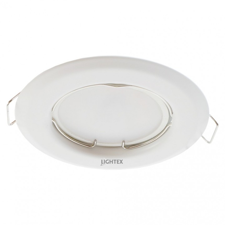 Луна за вграждане Lightex, GU10, Стационарна, ф81mm/cut, 55mm, Бял