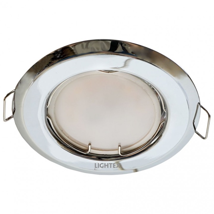 Луна за вграждане Lightex, GU10, Стационарна, ф81mm/cut, 55mm, Хром