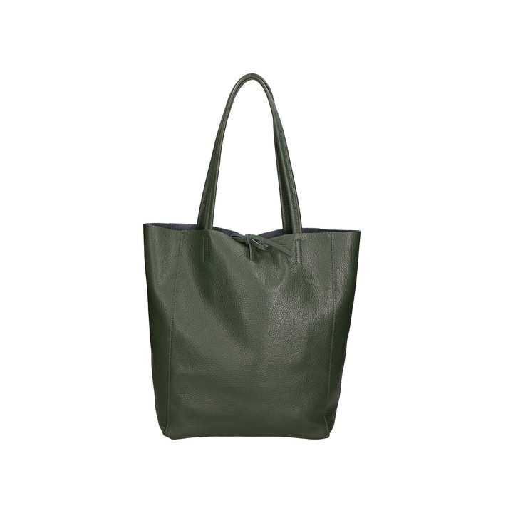 Gave Lux, Geanta tote de piele 24145, Verde inchis