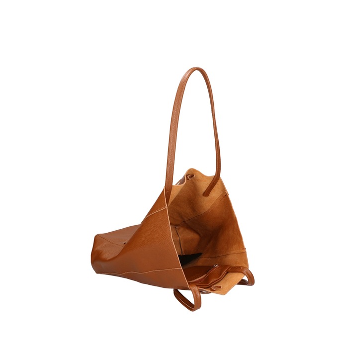 Gave Lux, Geanta tote de piele 24145, Caramel