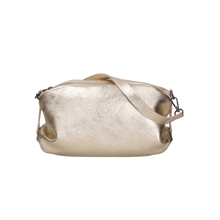 Gave Lux, Geanta crossbody de piele cu model uni 24153, Auriu