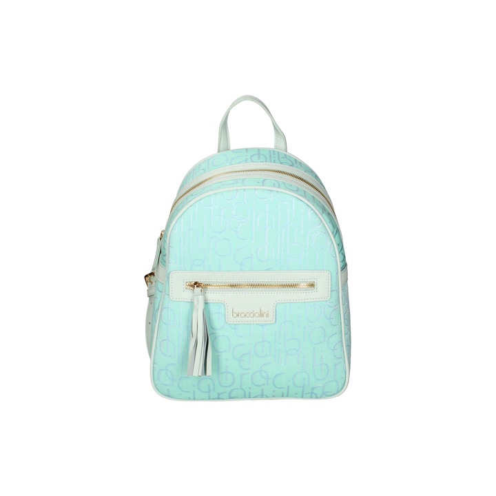 BRACCIAINI, Rucsac cu model si buzunar frontal, Albastru aquamarin