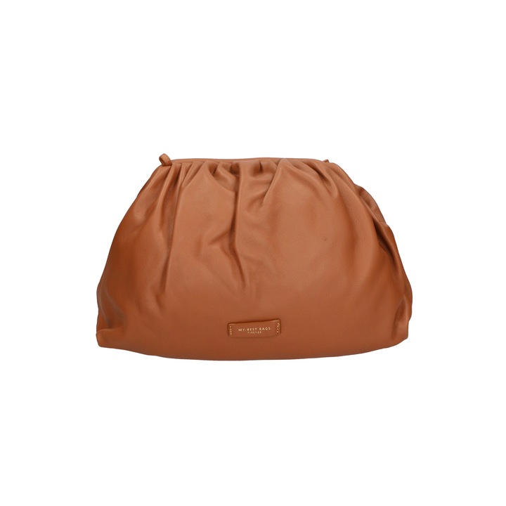My-Best Bag, Geanta plic uni de piele, Caramel