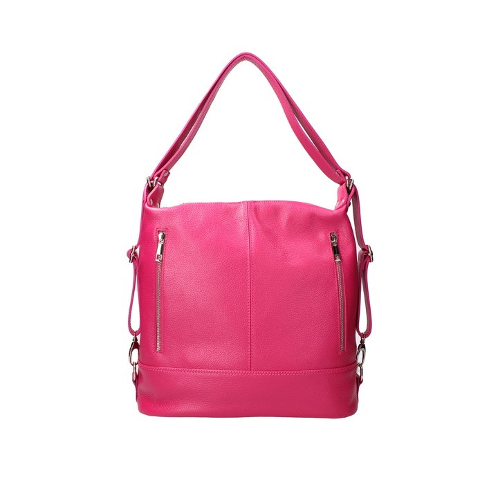 Viola Castellani, Geanta convertibila de piele, Fucsia