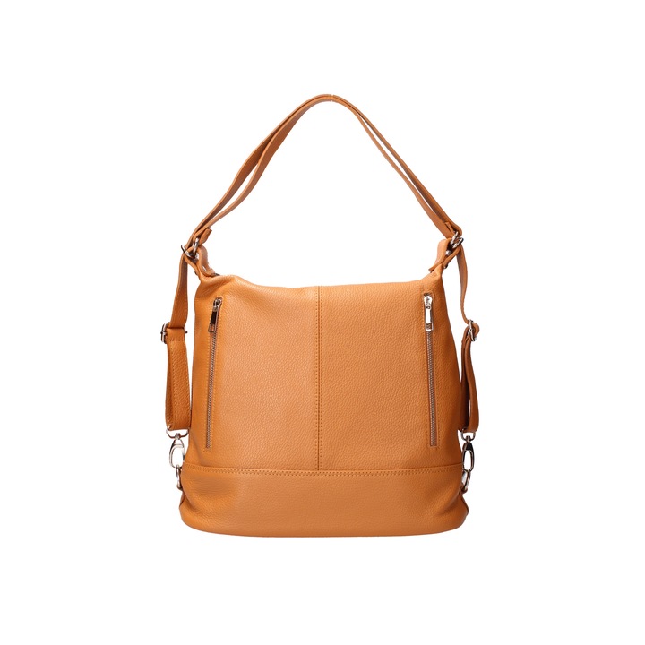 Viola Castellani, Geanta convertibila de piele, Caramel