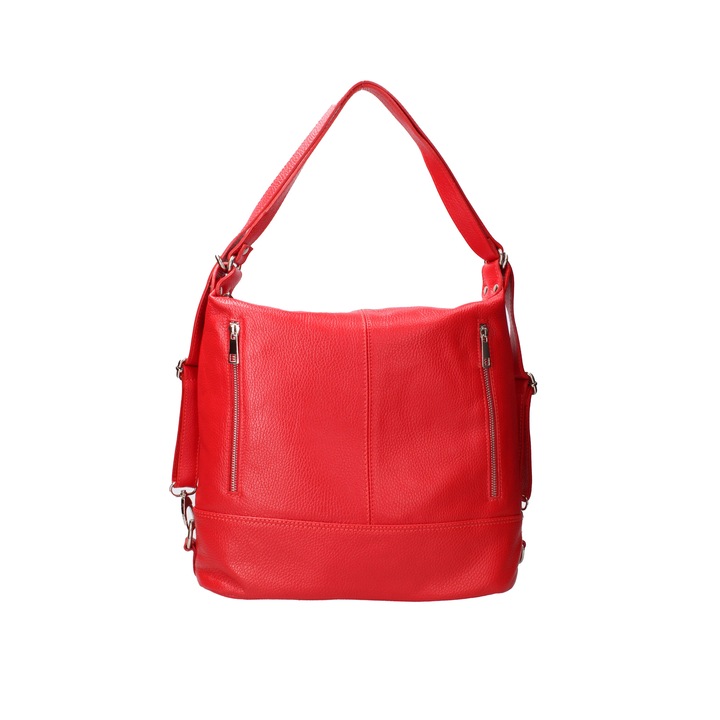 Viola Castellani, Geanta convertibila de piele, Rosu