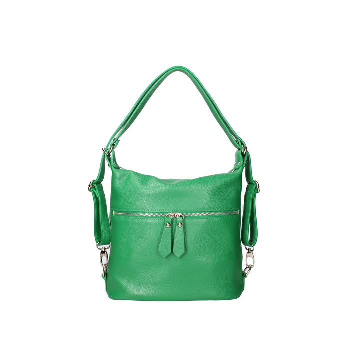 Viola Castellani, Geanta convertibila de piele cu bareta de umar, Verde