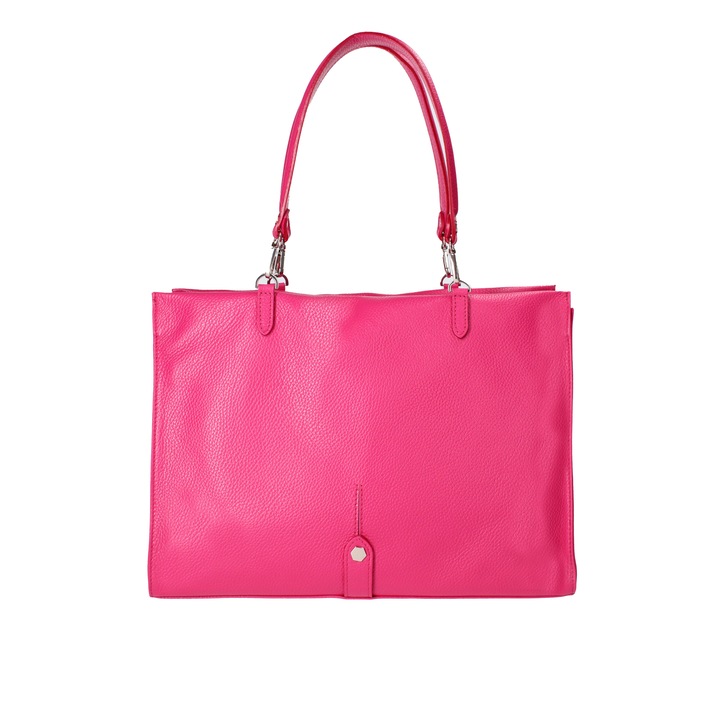 Roberta Rossi, Geanta shopper din piele cu fermoar, Fucsia