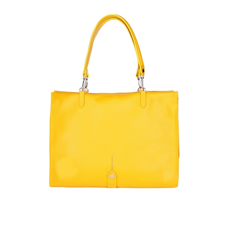 Roberta Rossi, Geanta shopper din piele cu fermoar, Galben