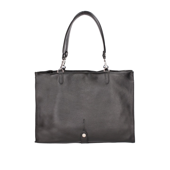 Roberta Rossi, Geanta shopper din piele cu fermoar, Negru