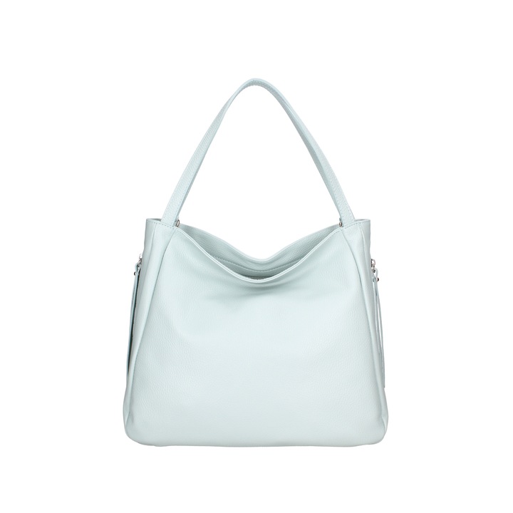 Roberta Rossi, Geanta din piele cu bareta de umar, Albastru pastel