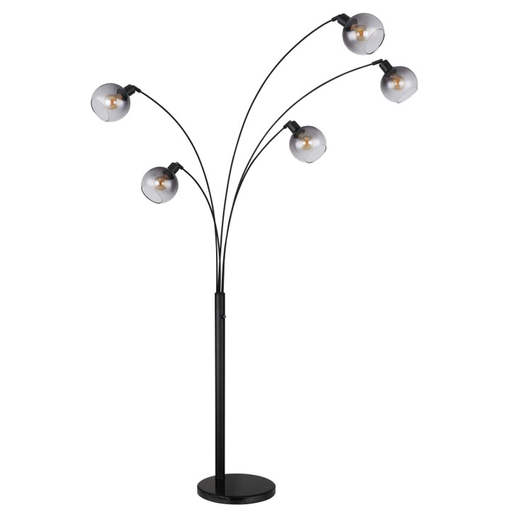 Lampadar Globo Seymour, metal, marmura, 5xE27, H.208 cm
