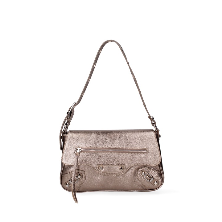 Roberta Rossi, Geanta crossbody de piele cu tinte, Bronz