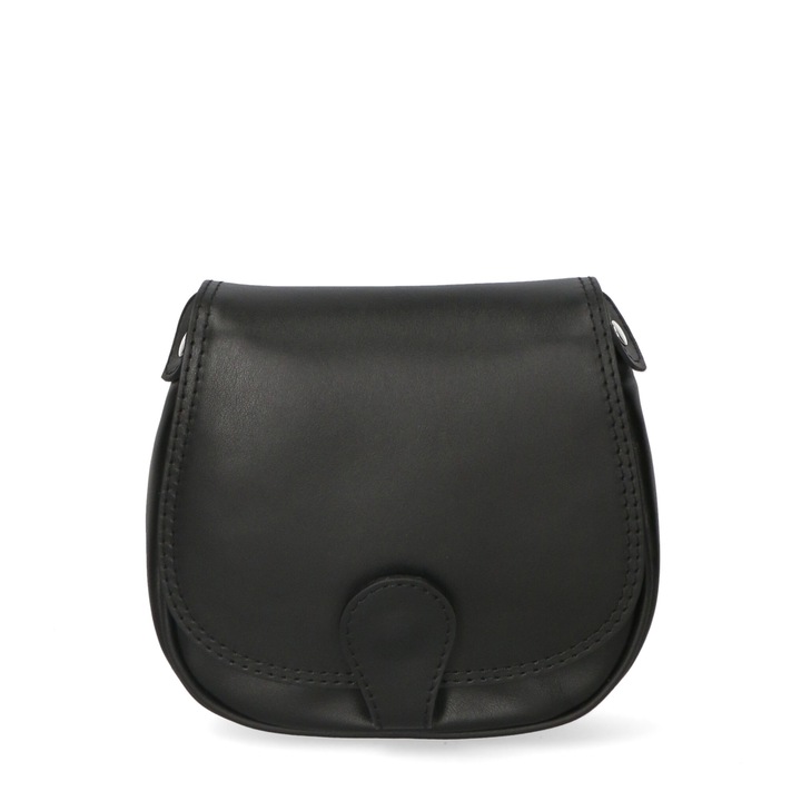 Gave Lux, Geanta crossbody de piele cu clapa, Negru