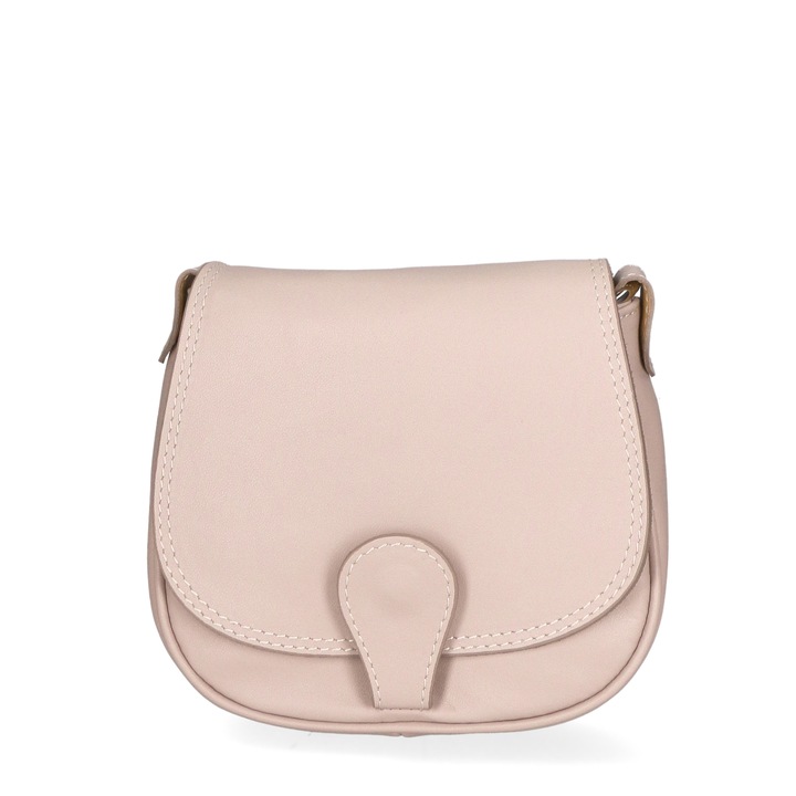 Gave Lux, Geanta crossbody de piele cu clapa, Maro nisip