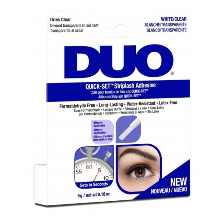 Adeziv gene False, Duo, Adeziv Rapid Pentru Benzi De gene, Transparent, 5g, Rezistent La Apa, Fara Formaldehida Si Latex