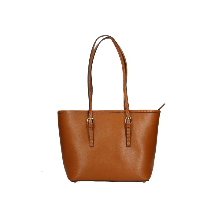 Gave Lux, Geanta tote din piele saffiano, Caramel